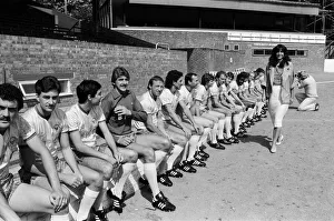 Team Prints: Oxford United show off their brand new strip with a photocall at Manor Park