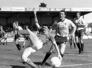 Oxford United v Portsmouth league match at the Manor Ground August 1987