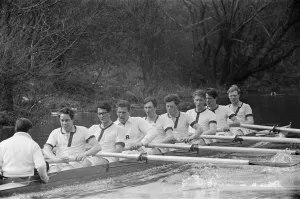 The Oxford University Rowing Crew in training for the forthcoming Oxford v Cambridge Boat