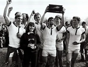 Boat Race Prints: Oxford v Cambridge Boat Race - 1982 Oxford celebrate winning the race