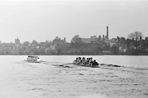 The Oxford verses Cambridge Boat Race, on the River Thames, March 1968