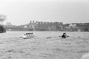 The Oxford verses Cambridge Boat Race, on the River Thames, March 1968