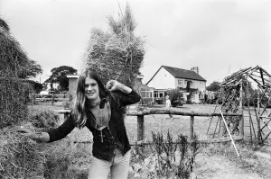 Farming Prints: Ozzy Osbourne of Black Sabbath farming at his staffordshire home. 28th July, 1976