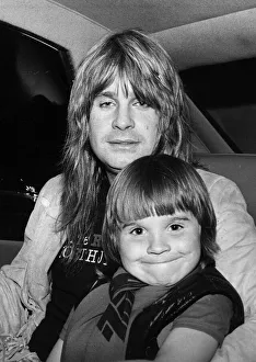 Ozzy Osbourne ex singer with Black Sabbath pop rock group with son Louis Osbourne