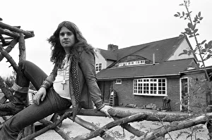00962 Prints: Ozzy Osbourne singer with the Heavy Metal band Black Sabbath seen here at home in his