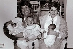 Ozzy and Sharon Osbourne with their screaming children l-r: Aimee aged 2