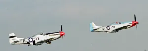 Camouflage Prints: A pair of P51 North American Mustangs flying in formation at the Wroughton Airshow in