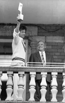 Images Dated 11th August 1987: Pakistan in England, May / August 1987 (5 Tests) Imran Khan celebrates winning
