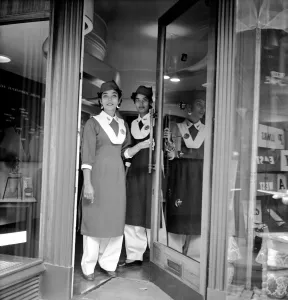 00065 Prints: Pakistani Air Hostesses seen here at Pakistani Airways House in London