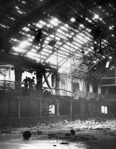 Palace Ice Rink, Liverpool, after damage caused during last nights raid