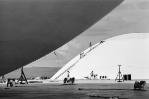 The palace of the National Congress, under construction, Brasilia, Brazil