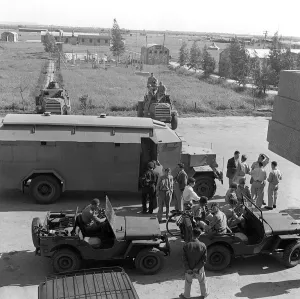 Palestine British Army 1947 Soldiers of the British Army prepare to escort an