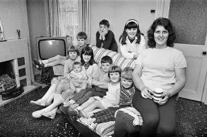 00603 Prints: Pamela Spence and family, recently moved home to Arthur Street, Small Heath, Birmingham