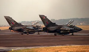 Core01 Prints: Panavia Tornado GR1s of RAF 17 Sqd at Prestwick airport in Scotland. circa 1990