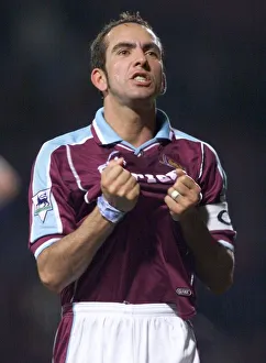 Paolo Di Canio Nov 1999 celebrates scoring during the match between West Ham United v