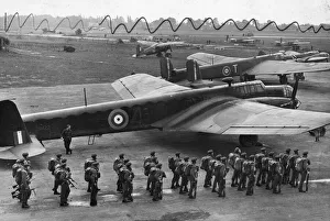 Parachutists before they enter the bomber for practice at a training centre
