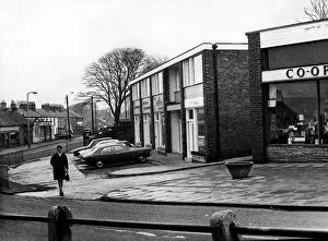 Images Dated 24th February 1971: A parade of shops in Whickham, Gateshead. ( Ford Cortina Mk3