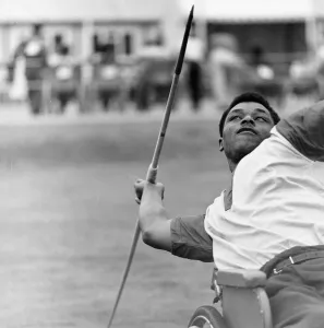00384 Prints: Paralympic Athletes training at Stoke Mandeville, watched by patients