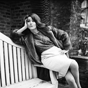 Fur Coat Prints: Parisienne actress Claudine Auger who will play Domino in the James Bond film