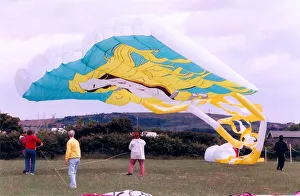 00110 Prints: A participant in the annual kite festival at Washington in July 1996