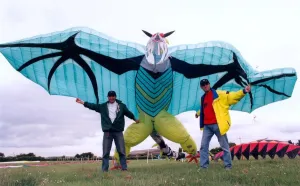A participant in the annual kite festival at Washington in July 1996