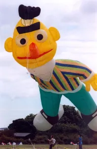 A participant in the annual kite festival at Washington in July 1996