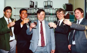 Toast Prints: Partners at Baker Mallett Chartered Surveyors toast 35 years on Teesside