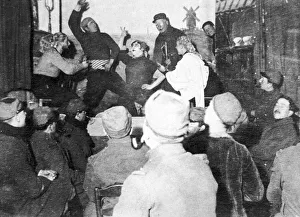 A party of French soldiers who in peace time were all well known actors have produced an