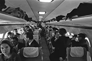 Holidaymakers Prints: Passengers boarding the first of the British United Airlines proving flights for their