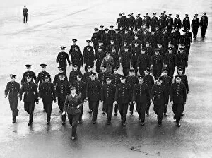 Ranks Collection: Passing out parade at the Dublin Garda depot. 9th January 1932