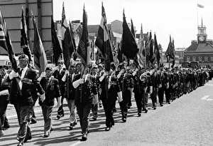 Past and present servicemen marched through Stockton to mark the 42nd anniversary of