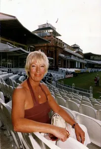 00191 Prints: Pat Hughes Cricket Glamorgan Committee Member sitting in cricket ground Dbase