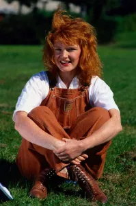 Patricia Kerrigan actress sitting on grass September 1987