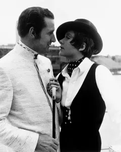 Patrick MacNee actor as John Steed and Linda Thorson actress as his third partner Tara