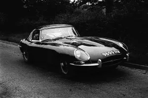 Jaguar Prints: Patrick Mennan Daily Mirror motoring journalist test drives the new E type Jaguar