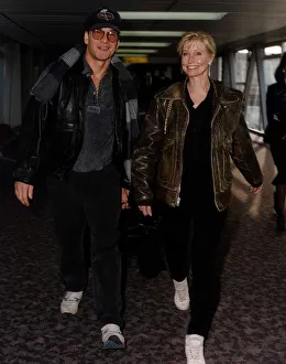 Patrick Swayze actor with wife actress dancer Lisa Niemi January 1992