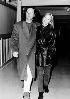 Patsy Kensit Actress and Jimm kerr the lead singer of simple minds leaving heathrow