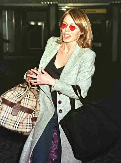 Oasis Prints: Patsy Kensit actress wife of Liam Gallagher leaving Heathrow for Los Angeles