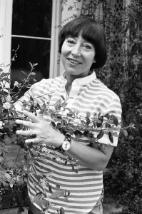 Patsy Wilcox former wife of TV producer Desmond Wilcox seen here at home in Kew