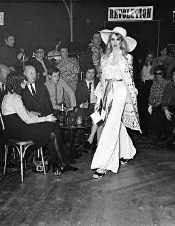 Patti Boyd models at Quorum fashion show held at Revolution club in Mayfair London