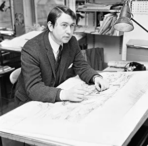 00756 Prints: Paul Allen BBC set designer for the BBC science fiction series Dr Who