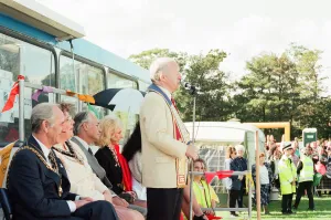 00920 Prints: Paul Daniels, magician, opens the St Lukes Gala Fun Day, Middlesbrough