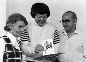Paul Daniels, pictured with his parents Hughie and Nancy Daniels at their home in Brotton