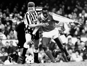 Paul Gascoigne in action for Newcastle United during the League Division One match