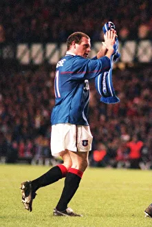 Paul Gascoigne Alan McLaren testimonial 2nd March 1999 Gazza does lap of homour