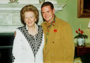 Paul Gascoigne with Margaret Thatcher at number October 1990