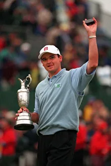 Paul Lawrie golfer with his trophy July 1999 at the British Open Golf Championships