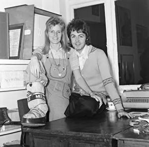 Paul and Linda McCartney in 1973 Picture taken at their office in London