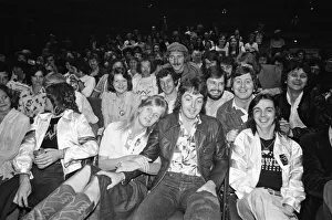 Paul and Linda McCartney and other members of the band Wings seen here at Madison Square