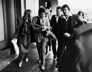 Paul and Linda McCartney signing autographs in Liverpool ahead of their their band Wings